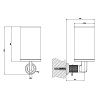 GESSI INCISO стакан настенный, цвет: черный/золото - Gidratop.ru изображение
