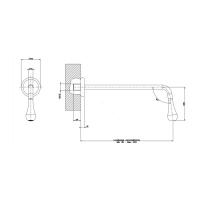 Gessi Goccia настенный излив с инд.длиной (115-300мм), для монтажа с удаленным управлением 33700/33743 (не входит в комплект), цвет: черный - Gidratop.ru изображение