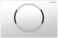 Клавиша Geberit Sigma Type 10 115.758.KJ.5, одинарный смыв, рамка-белая/кнопка-белая/кольцо-глянцевый хром - Gidratop.ru изображение