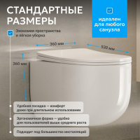 Унитаз ABBER Bequem AC1104TN подвесной белый, безободковый, смыв торнадо - Gidratop.ru изображение