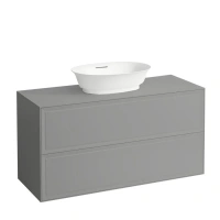 Тумба под раковину Laufen New Classic 117.5 х 45.5 х 60 см, 4.0602.2.085.627.1, подвесная, серый, отверстие посередине - Gidratop.ru изображение