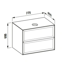 Тумба под раковину Laufen New Classic 77.5 х 45.5 х 60 см, 4.0601.2.085.631.1, подвесная, отверстие посередине, белый глянцевый - Gidratop.ru изображение