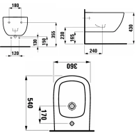 Биде Laufen Palomba 8.3080.1.000.304.1 подвесное - Gidratop.ru изображение