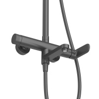 STYLUS-CVD-NOP Душевая стойка со смесителем и изливом, черный матовый - Gidratop.ru изображение