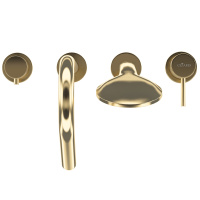 LEAF-BVDM4-L-SR смеситель на борт ванны врезной, на 4 отверстия, исполнение Sunrise - Gidratop.ru изображение