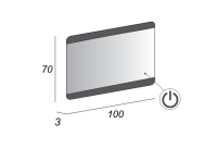 Зеркало со встроенной LED подсветкой и сенсорным выключателем Touch System, реверсивное 45005, 100х70 - Gidratop.ru изображение