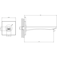 GESSI Rilievo настенный излив на 1/2, комбинируемый с удаленным управлением (не входит в комплект)., цвет: хром - Gidratop.ru изображение