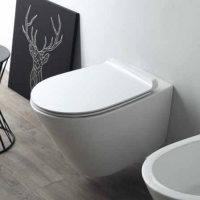 Унитаз подвесной безободковый 56.5х37,5 см, цвет: белый - Gidratop.ru изображение