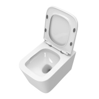 DUE-TOR Унитаз подвесной, безободковый, с системой смыва "Торнадо", с сиденьем soft close, BB5171CH-TOR/SC - Gidratop.ru изображение