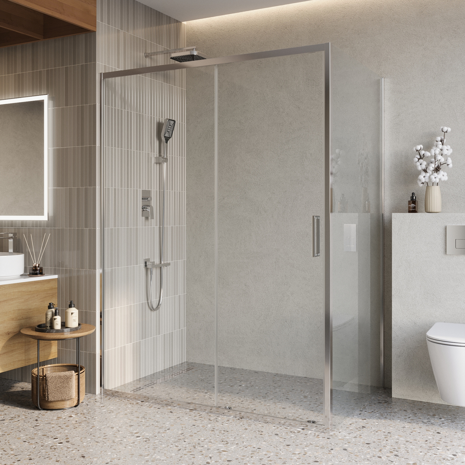 Душевой уголок BelBagno LUCE-AH-1-150/100-C-Cr