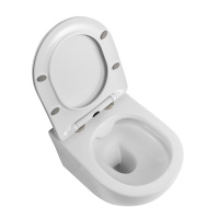 UNO 2.1 Унитаз подвесной безободковый с сиденьем дюропласт soft close BB7006CHR/SC - Gidratop.ru изображение