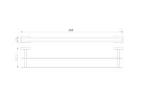 Полотенцедержатель двойной WONZON & WOGHAND FLAT, Хром (WW-9711-45CM) - Gidratop.ru изображение