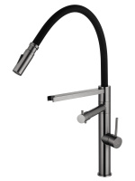 Смеситель для кухни с гибким изливом и подключением фильтра WONZON & WOGHAND, Темный графит (WW-88458007-BGM) - Gidratop.ru изображение