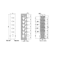 Gessi Rettangolo встраиваемый термостат, подключение на 3/4, с 5ю независимыми выходами(внешние части), цвет: черный - Gidratop.ru изображение