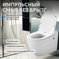 Унитаз ABBER Bequem AC1108P подвесной белый с импульсным смывом - Gidratop.ru изображение