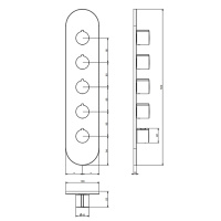 Gessi Tondo Welliness внешняя часть встраиваем. термостатического смесителя , подкл на 3/4,с гориз/вертик установкой на 4 выхода, цвет хром - Gidratop.ru изображение