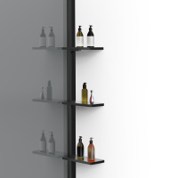 Душевая перегородка Walk-In VSW-1HWS900CGB, 900*2000, черный матовый, стекло тонированное - Gidratop.ru изображение