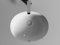 Умывальник овальный встраиваемый под столешницу Element 510x420x195мм, с крепежом и шаблоном для установки - Gidratop.ru изображение