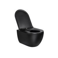 Унитаз подвесной Evo VT1-34MB безободковый, цвет матовый черный, ультратонкое soft-close сиденье - Gidratop.ru изображение