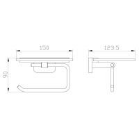 Держатель для туалетной бумаги с полкой WONZON & WOGHAND GRAFFITY, Темный графит (WW-9326) - Gidratop.ru изображение