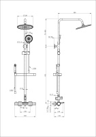 Душевая система с гигиеническим душем и термостатом WONZON & WOGHAND Plate, Брашированное золото (WW-C3017-A1-BG) - Gidratop.ru изображение