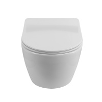 UNO 2.1 Унитаз подвесной безободковый с сиденьем дюропласт soft close BB7006CHR/SC - Gidratop.ru изображение