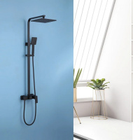 Душевая стойка ABBER Daheim AF8220BL без излива, черный матовый - Gidratop.ru изображение