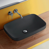 Раковина 60х38 см, без отв., встраиваемая/накладная, цвет: черный матовый - Gidratop.ru изображение