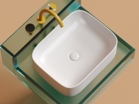 Умывальник чаша накладная прямоугольная (цвет Белый Матовый) Element 505x380x150мм - Gidratop.ru изображение