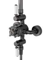 Душевая система с термостатом WONZON & WOGHAND RETRO, Темный графит (WW-B3041-BGG) - Gidratop.ru изображение