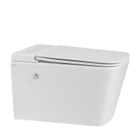 Комплект ABBER подвесной унитаз Rechteck AC1202P белый с импульсным смывом с инсталляцией AC0101P - Gidratop.ru изображение