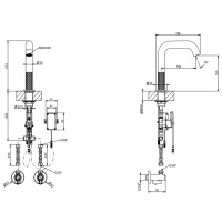 GESSI 316 INTRECCIO смеситель для раковины, электронный, с кран-фильтром для регулировки температ и напора воды, выс излива 150 мм, цвет Steel Brushed - Gidratop.ru изображение