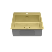 Кухонная мойка Lemark Janga 540 9938110, 54 см, PVD-покрытие, нержавеющая сталь, золото светлое - Gidratop.ru изображение
