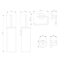 Набор аксессуаров из 3 предметов (крючок, держатель для бумаги, ершик) WONZON & WOGHAND, Брашированное золото (WW-8100-G) - Gidratop.ru изображение