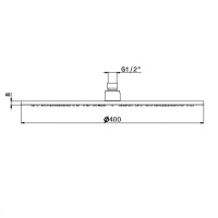 Newform X-STEEL 316 Верхний душ, d400 мм, без кронштейна, G1/2" , цвет: INOX - Gidratop.ru изображение
