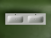 Раковина накладная мебельная CERAMICANOVA Grace прямоугольная 1610x457x137 с двумя чашами и отверстиями под смеситель цвет белый CN7023 - Gidratop.ru изображение