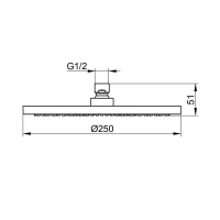 Верхний душ Keuco 59886130201, 25 см, 1 режим струи, хром черный шлифованный - Gidratop.ru изображение