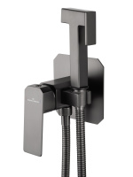 Смеситель с гигиеническим душем встраиваемый WONZON & WOGHAND DIAMOND, Темный графит (WW-88829011-BGM) - Gidratop.ru изображение