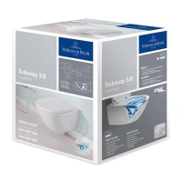 Подвесной унитаз Villeroy&Boch Subway 3.0 с сиденьем QuickRelease и Soft-Closing, 4670TSR1, альпийский белый, CeramicPlus - Gidratop.ru изображение
