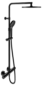 Душевая система Keuco Plan Blue 53926372321, термостат, верхний душ, душевая лейка, черный матовый