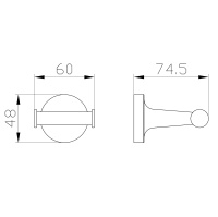 Двойной крючок для ванной WONZON & WOGHAND SIMPLE, Хром (WW-6525) - Gidratop.ru изображение