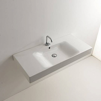 Раковина 100х45 см, 1 отв., цвет: белый