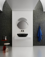 Раковина накладная прозрачная ABBER Kristall AT2805Onyx черная - Gidratop.ru изображение