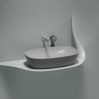 Умывальник чаша накладная овальная (цвет Серый Матовый) Element 600x380x138мм - Gidratop.ru изображение