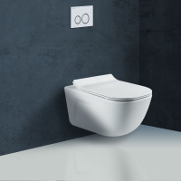 Унитаз подвесной Idea VT1-33 безободковый, цвет белый, ультратонкое soft-close сиденье - Gidratop.ru изображение