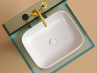 Умывальник чаша накладная прямоугольная (цвет Белый Матовый) Element 505x380x150мм - Gidratop.ru изображение