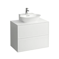 Тумба под раковину Laufen New Classic 77.5 х 45.5 х 60 см, 4.0601.4.085.631.1, подвесная, вырез посередине, белый глянцевый - Gidratop.ru изображение