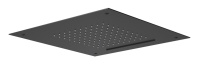 LEAF-DSIS-T-50-NOP Душевая система с термостатическим смесителем и дивиатором для верхнего и ручного душа, верхний душ потолочный 500х500 мм, тропический душ и каскадный излив, исполнение Чёрный матовый - Gidratop.ru изображение