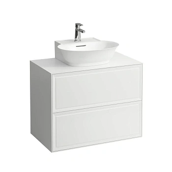 Тумба под раковину Laufen New Classic 77.5 х 45.5 х 60 см, 4.0601.4.085.631.1, подвесная, вырез посередине, белый глянцевый