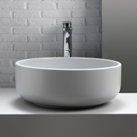 Раковина 46х17 см, без отв., накладная, без перелива, цвет: белый матовый - Gidratop.ru изображение